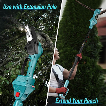 Mr.Tools™ 2 in 1 Cordless 8 inch Chainsaw with Pole Saw